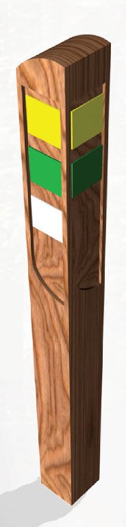 Borne d'information et de jalonnement en bois gamme BIS