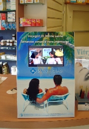 ecran video plv interactive dans chevalet plv