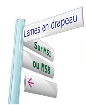 lame galb&eacute;e en drapeau sur m&acirc;t
